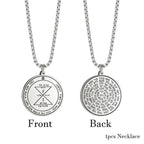 EUEAVAN Key of Solomon Necklace Double Side Third Pentacle of the Venus Protection Love Stainless Steel Necklaces Amulet Jewelry
