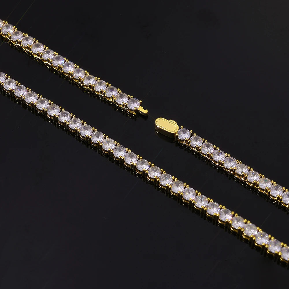 Gold Tennis Chain Full Diamond 3/4/5MM
