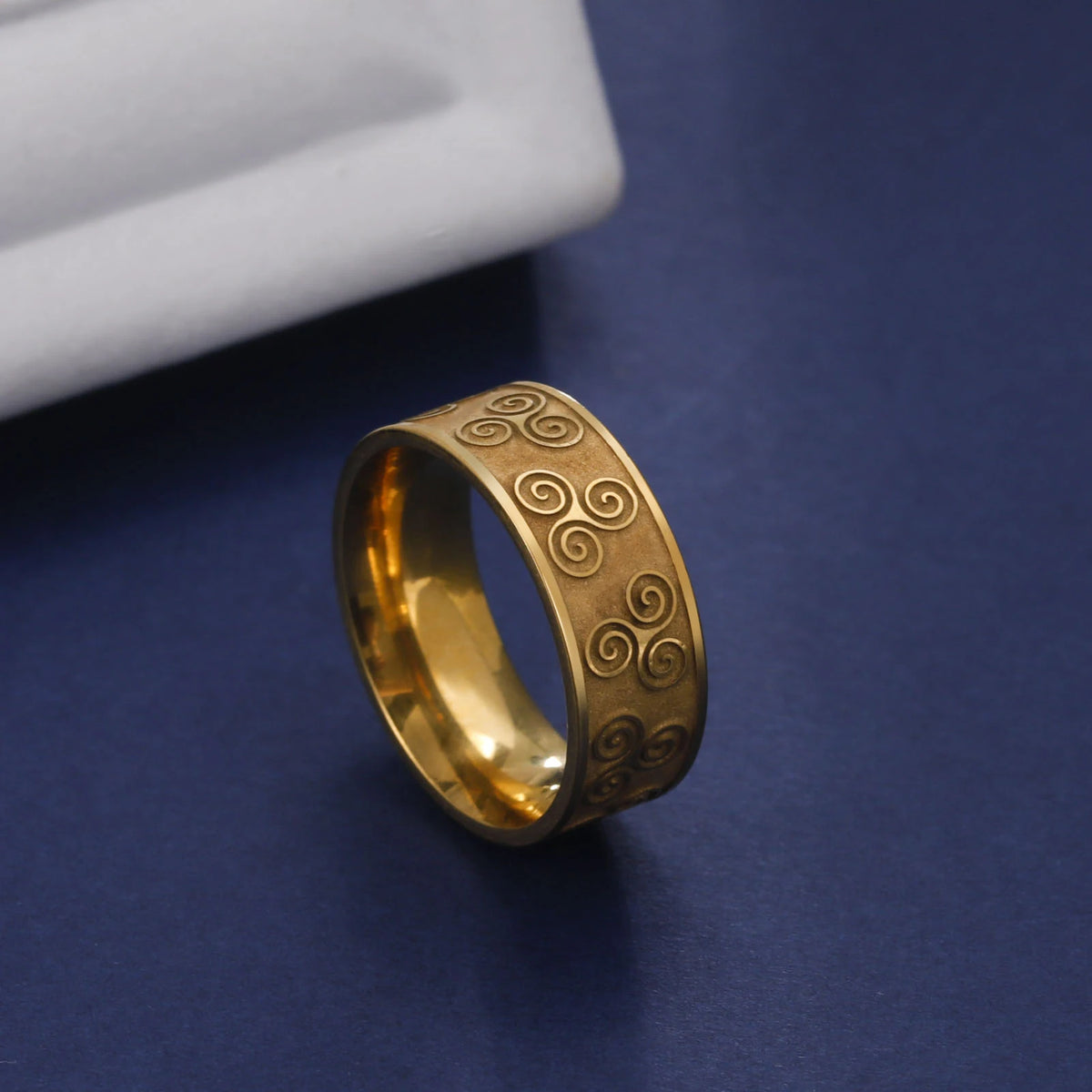 Viking Triskele Triple Spiral Amulet Ring — Stainless Steel