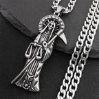 Santa Muerte Stainless Steel Pendant Necklace