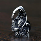 NEW Men's 316L stainless-steel rings Dropshipping Retro Death sickle skeleton gothic punk movie Jewelry Gifts free shipping