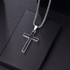 Christian Jesus Cross Necklace For Women Men Stainless Steel Chains Choker Religion Pendants Jewelry Prayer Baptism Gift