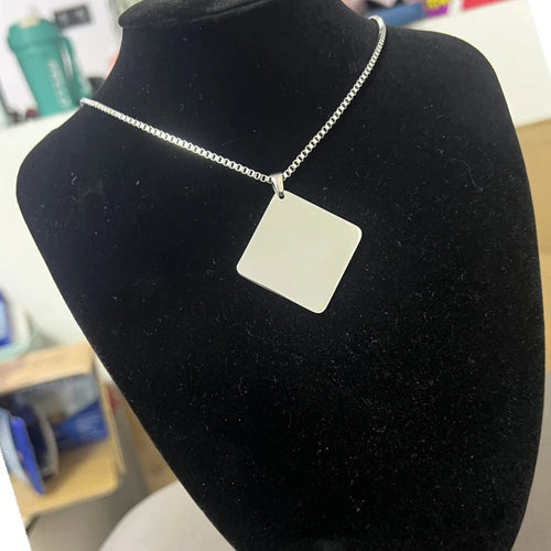 Box Chain Pendant Necklace Set — Stainless Steel