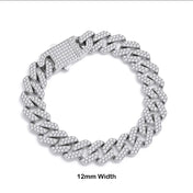 Iced Out Miami Cuban Chain Bracelet — Stainless Steel