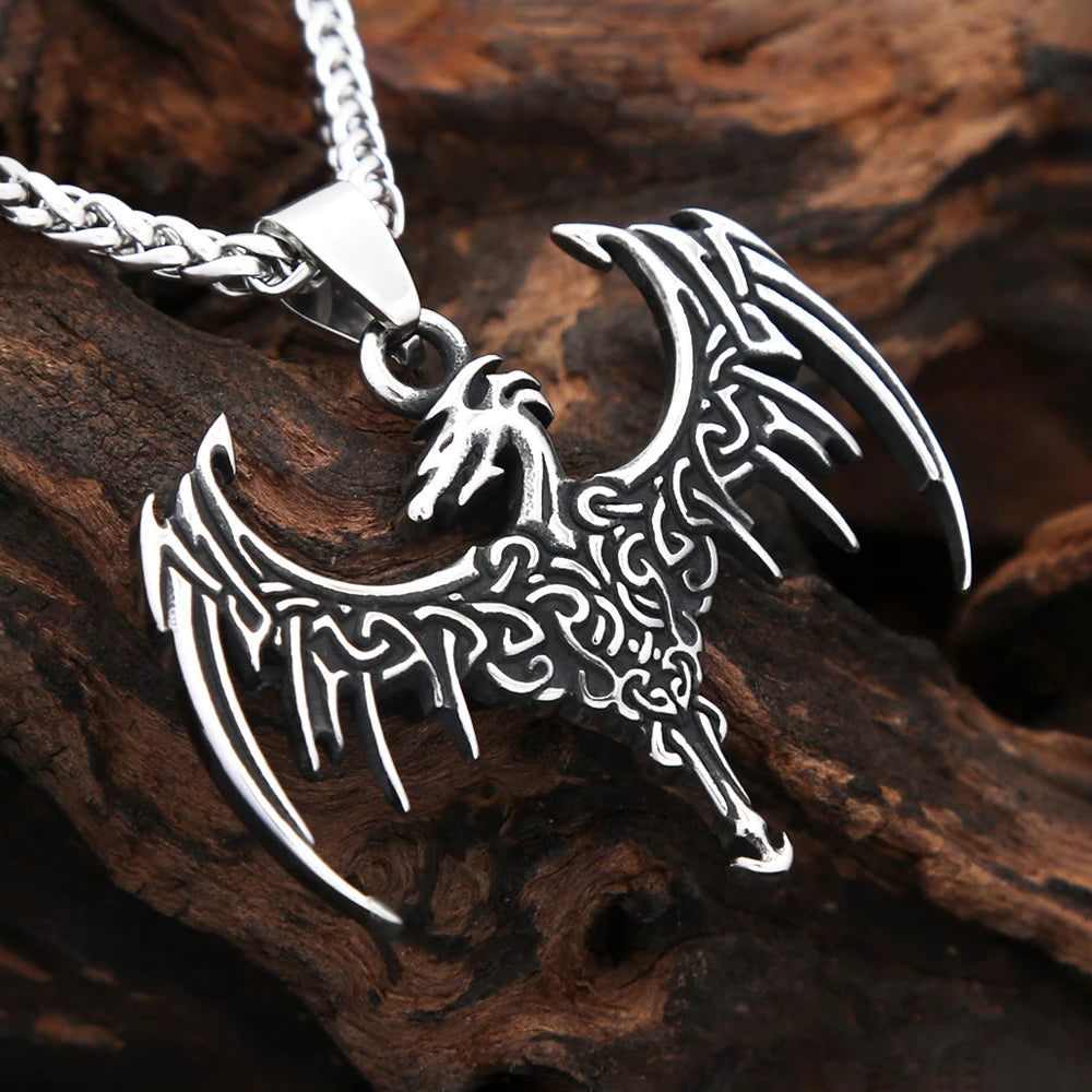 Viking Dragon Pendant — 316L Stainless Steel