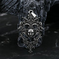 316L Stainless Steel Vintage Skull Face With Pattern Pendant Necklace For Man Women Choker Lucky Chain
