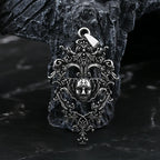 316L Stainless Steel Vintage Skull Face With Pattern Pendant Necklace For Man Women Choker Lucky Chain