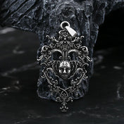 316L Stainless Steel Vintage Skull Face Pendant Choker
