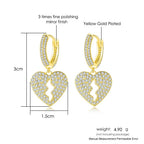 Crystal Heart Hoop Earrings — Stainless