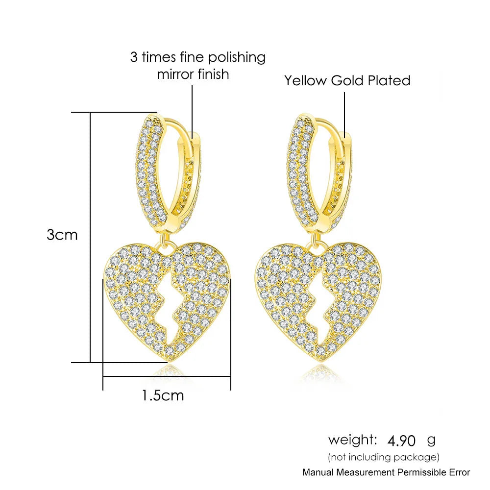 Crystal Heart Hoop Earrings — Stainless