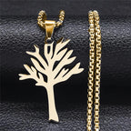 Stainless Steel Box Chain Pendant Necklace Minimal
