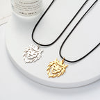 Polishing Stainless Steel Hollow Crown Lion King Pendant Necklace Fashion Cool Rock Party Motorcycle Jewelry for Men