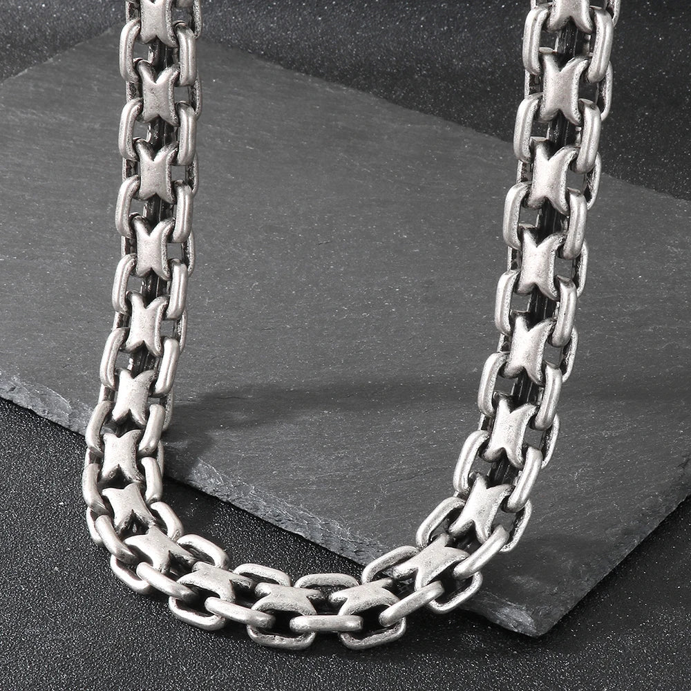 Vintage 50CM Long 20MM Width Choker Necklace Man Solid Polished Matte Stainless Steel Link Chain Necklaces for Men Male