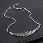 Gothic Silver Plated Bat Chocker Necklace Vampire Bat Pendant Necklace Dark Style Choker Bat Jewelry Gift Women Girls