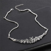 Gothic Silver Vampire Bat Choker Pendant Necklace