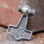 2023 New Design 316L Stainless Steel Viking Amulet Nordic Mjolnir Thor's Hammer Pendant Owl pattern Pendant Gift free