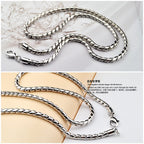 Snake Chain Pendant Necklace — Silver-Tone, 4mm