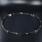 Heishi Turquoise Men Necklace with Hematite Men Necklace Stone Necklace Onyx Mens Necklace