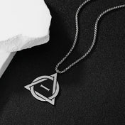 Triangle Stainless Steel Pendant Necklace For Men Women Luxury Hip Hop Necklaces Fashion Simple Retro Accessories