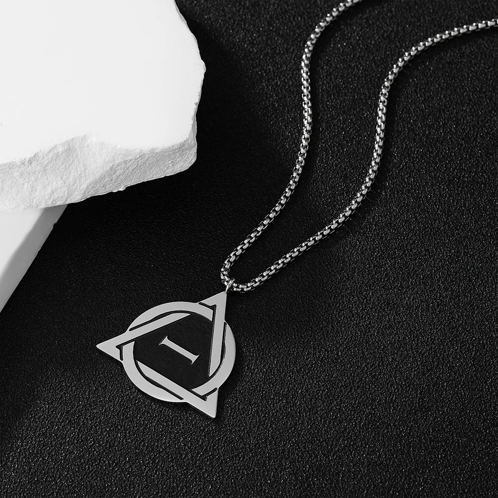 Triangle Stainless Steel Pendant Necklace For Men Women Luxury Hip Hop Necklaces Fashion Simple Retro Accessories