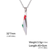 Enamel Map Stainless Steel Necklace