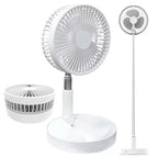 Portable Fan Rechargeable Mini Folding Telescopic Floor Low Noise Summer Fan Cooling For Household Bedroom Office Deskto