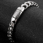 9MM Wide Curb Link Chain Man Bracelet for Men In Polished Stainless Steel Men's Wrist Bracelets On Hand Jewelry Mannen