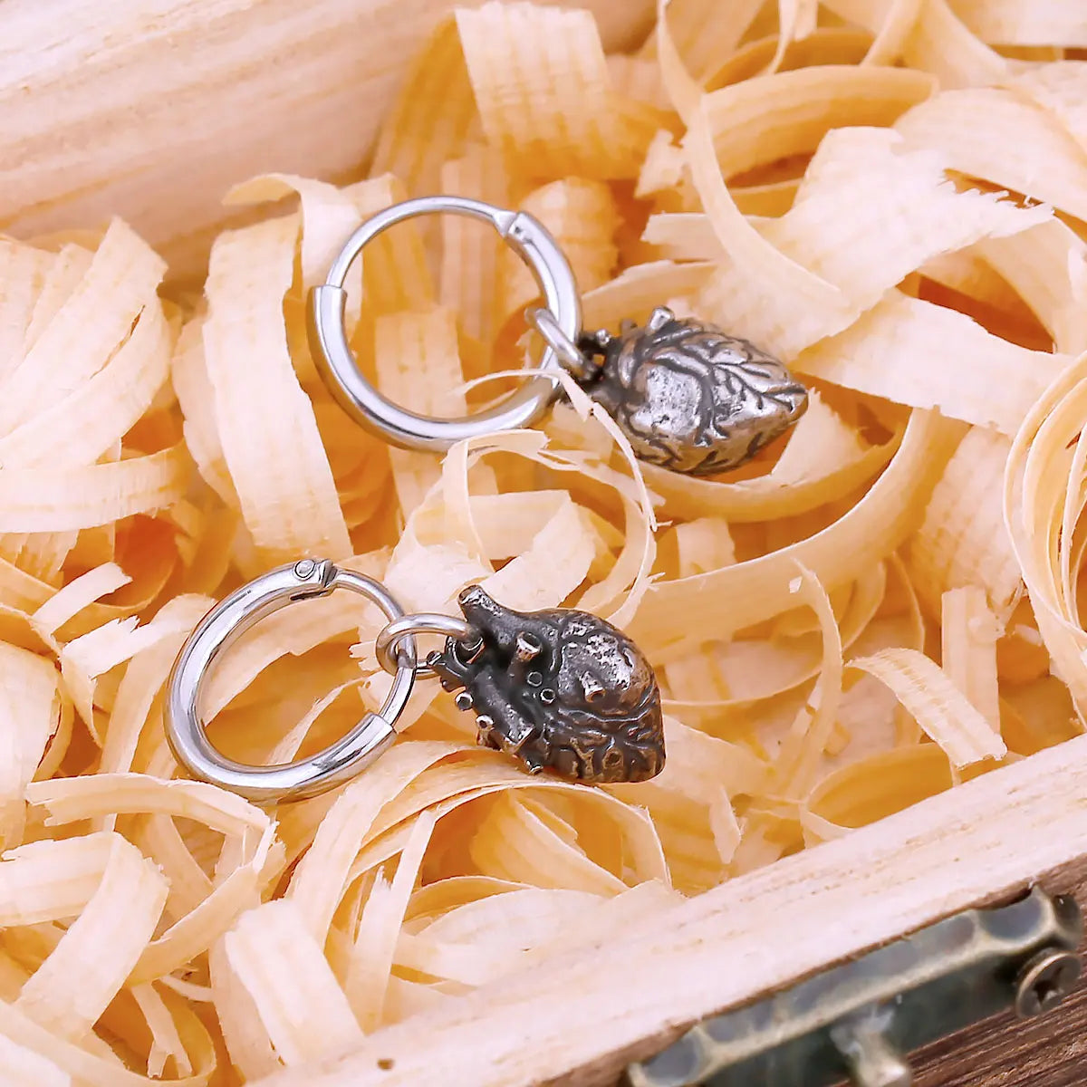 Heart Drop Earrings — Stainless Steel