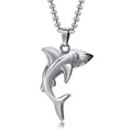 Vnox Stylish Shark Men Boys Necklaces,Rock Punk Animal Pendant Collar Jewelry with Stainless Steel Box Chain