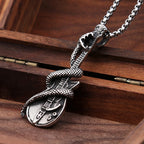 Guitar Steel Pendant Retro Snake 316L