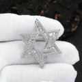 Iced Out Hexagram Pendant Stainless Steel