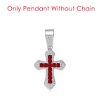 Cross Pendant Rope Chain Necklace Iced Out