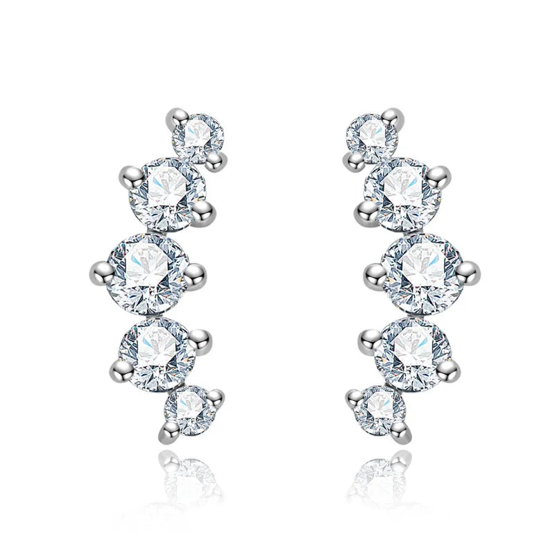 Iced Out Stud Earrings — 925 Silver