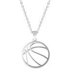 Sports Ball Charm Pendant Necklace — Steel