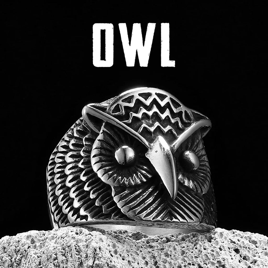 Owl Bird Ring — Stainless Steel