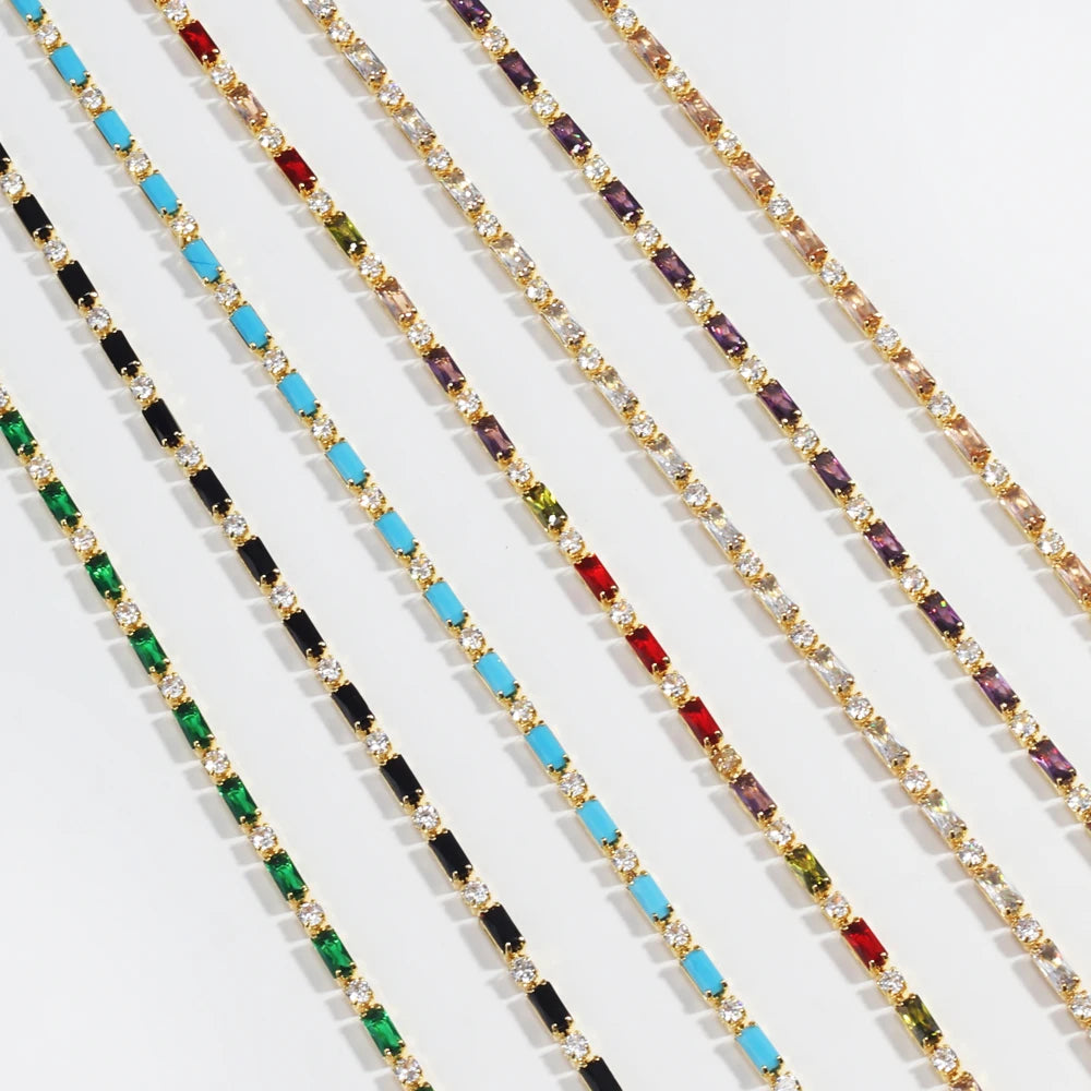 Luxury Sexy Choker Iced Out Tennis Chain Necklace For Women Cubic Zircon Crystal Short Hiphop Neck Accessories Jewelry