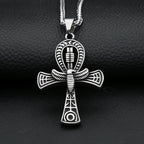 Vintage Stainless Steel Ancient Egyptian Ankh Cross Pendant Necklaces For Men Women Fashion Eye Of Horus Amulet Jewelry