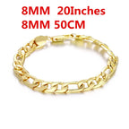 Hot new 18K gold Necklaces 20 Inches Classic 8MM sideways chain Necklace for Men fashion Jewelrys Gifts Wedding party