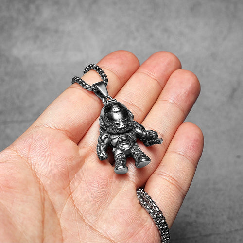 Astronaut Pendant Necklace Stainless Steel