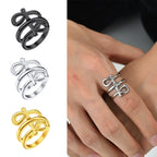 Ankh Cross Ring Layered Wrap Key of Life — Stainless Steel