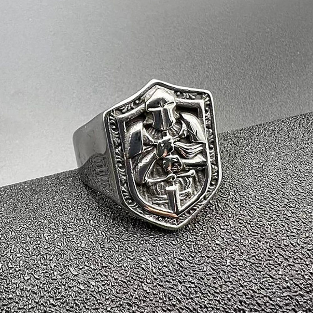 Vintage Templar Stainless Steel Ring