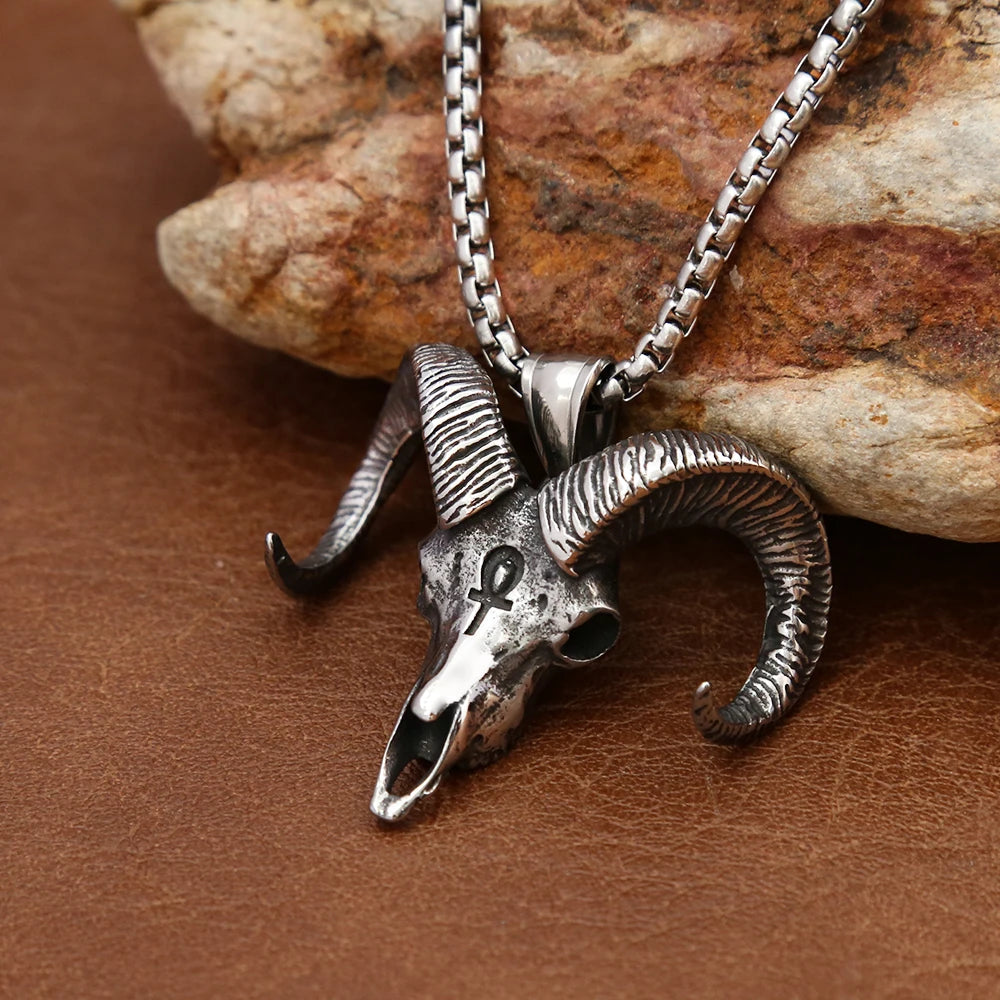Ankh Cross Stainless Steel Pendant Necklace