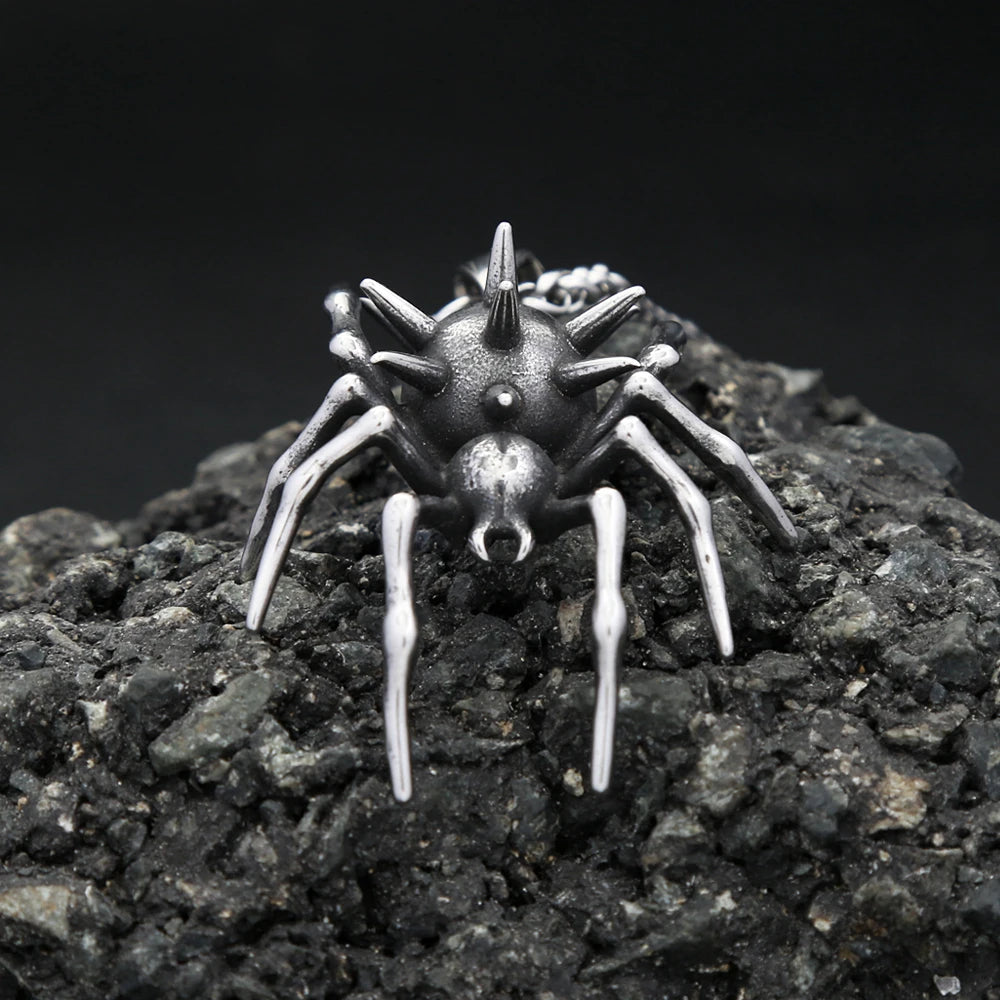 Gothic Spider Pendant Necklace — Stainless Steel