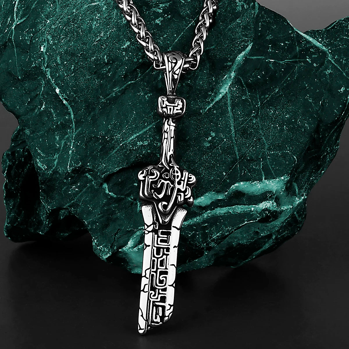 Viking Rune Stainless Steel Pendant Necklace