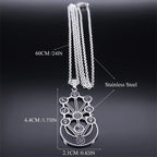 Kabbalah Sephirot Tree of Life Crescent Moon Necklace Cabala Stainless Steel Pendant Necklaces Jewelry Gitfs עץ החיים