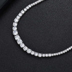 Tennis Chain Necklace Stainless Steel Gradient CZ