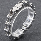 Punk Rock 316L Stainless Steel Biker Bracelet Men's 11MM Wide Motorcycle Link Chain Jewelry Accessory Bracelets for Men