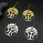 Star Tree Of Life Silver Earrings Witch Triple