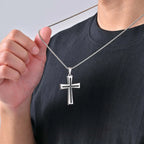 Cross Silver Pendant Necklace — Stainless Steel