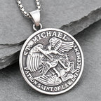 Archangel Wing Cross Stainless Steel Pendant Necklace